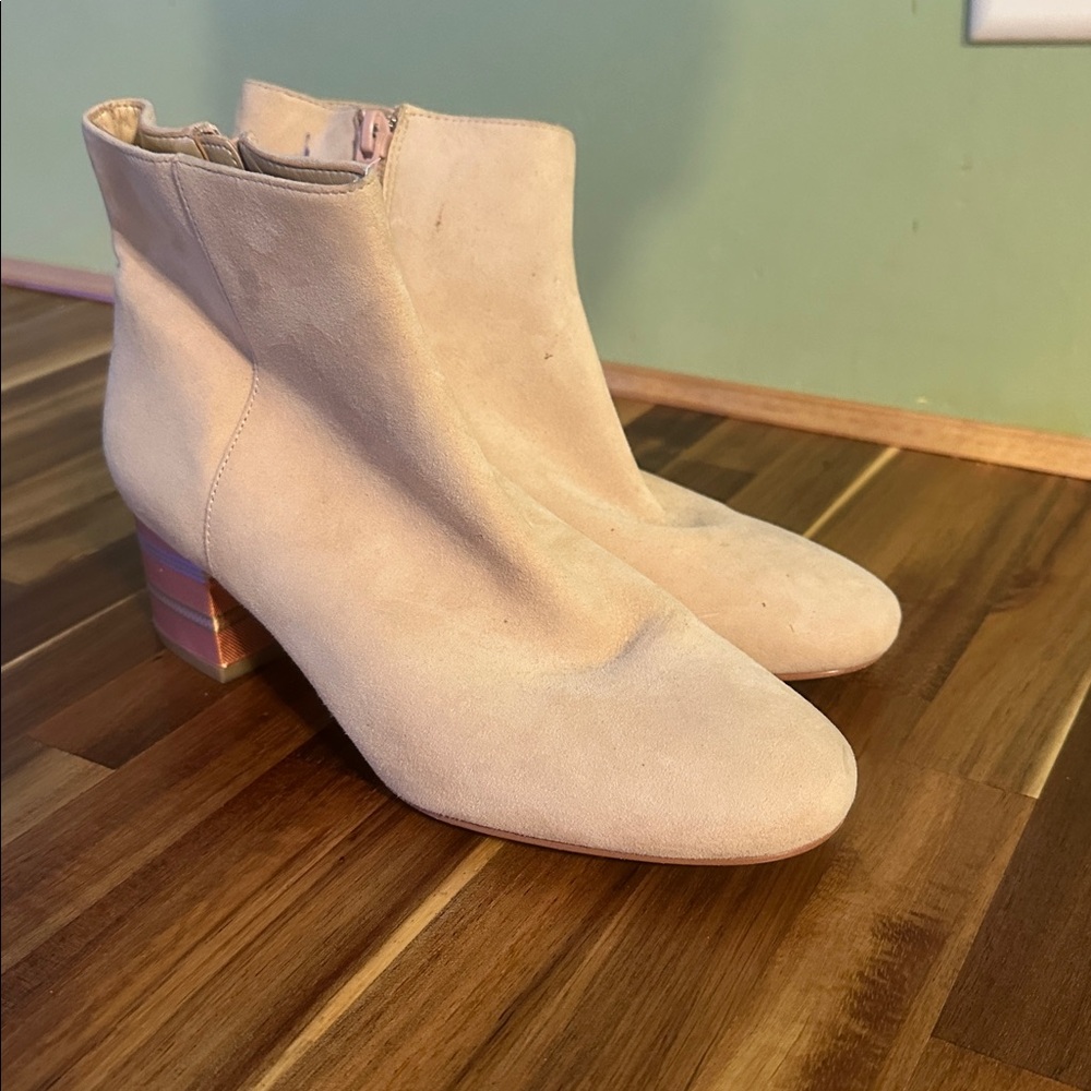 Elegant Cream Ankle Boots